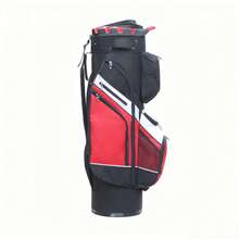 14-Way Golf Cart Bag Pro With Full Length Divider Top, Golf Bag For Men With Handles - Black and Red - View 4