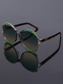 New Classic Simple Versatile High-End Colorblock Round Frame Fashion For Men, Punk Festival Party Street Style Artistic Decorative Glasses - Multicolor - View 18