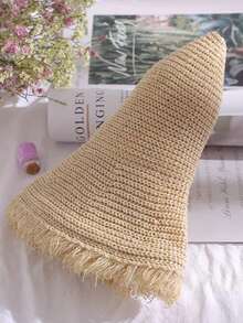 1pc Bohemian Women's Wide Brim Sun Hat, UPF 50+ UV Protection, Foldable Beach Hat, Suitable For Summer, Vacation And Outdoor Activities - Multicolor - View 5