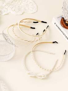 6件套女孩珍珠水钻皇冠蝴蝶结发箍，优雅发夹，公主风配饰，返校礼物，生日礼物，日常佩戴 - 彩色 - 查看 12