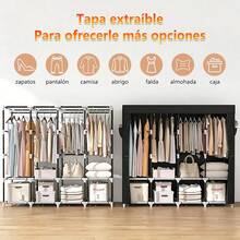 LÈRFM [MXBTG+]170*170 Assembled Closet Wardrobe Rack Bedroom Storage - 棕色 - 查看 3