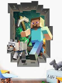Minecraft Hình dán tường có thể tháo rời Paradoni - Được làm từ chất liệu vinyl có thể tái sử dụng, rất thích hợp để trang trí phòng. Bộ hình dán tường theo chủ đề này được thiết kế tỉ mỉ để bổ sung cho không gian phòng ngủ, cung cấp các giải pháp trang trí sáng tạo và có thể tùy chỉnh. Áp dụng cho bề mặt tường trong nhà. - Nhiều màu - Xem 12
