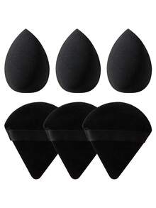 3PCS Triangle Powder Puffs+3PCS Makeup Sponges - Multicolor - View 6