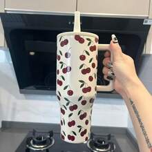 HYDRO-40 Ounces - - Stainless Steel Portable Water Bottle, Equipped With A Straw And Handle, Double-Layer Vacuum Insulated Stainless Steel Water Bottle, High-Quality Summer Drink Container, Using Vacuum Insulation Technology, Large Capacity, Suitable For Exercise, Travel, Outdoor Activities, Fitness, Office Use, Teacher Gifts, Valentine's Day Gifts, Birthday Gifts, Thanksgiving Gifts, Christmas Gifts, Halloween Gifts, Halloween Party Gifts, Party Supplies, Etc. For Various Occasions. - 車厘子 - 查看 2