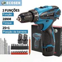 Drill/Driver With 2 12-Volt Batteries And Accessories, 220V/110V - Màu xanh lam - Xem 1
