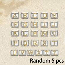 1/5/10个装 优雅时尚 26个英文字母 A-Z 金银镶钻吊坠饰品 - 非常适合DIY手链、手镯、戒指制作，是送给女性/女孩的绝佳礼物 - 彩色 - 查看 12