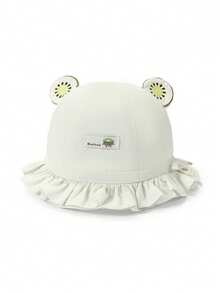 TUTUYA Baby Bucket Hat, Boys' Sun Hat, Girls' Floral Bow Decor Bucket Hat, Fruit Party Ear Decoration Cute Cap, Suitable For Daily Wear/Outdoor/Play - 1PC - View 4