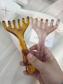 1pc New 6-Prong Comb, Meridian Massage Comb, Scalp Acupressure Scraping Gua Sha Massage Brush - Multicolor - View 6