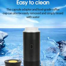 Portable Electric Capsule Coffee Machine, American-Style Pump-Driven Compact Espresso Machine, Suitable For Car Travel And Home Use, USB Portable Mini Heated Espresso Capsule Coffee Machine, A 3-In-1 Heated Coffee Machine + Portable Espresso Machine + Coffee Powder And Capsules Of Various Sizes, Making Coffee Accessible Wherever You Go. - 黑色 - 查看 10