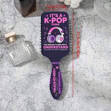 K-POP Collaboration Printed Air Cushion Detangling Brush, Massage Scalp Smoothing Hair Brush, Anti-Static Wide Tooth Comb, Portable Travel Gift, Same As Korean Girl Group - Multicolor - View 5