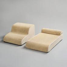 1件装多功能宠物攀爬梯，可拆卸海绵踏板，适用于小型犬和猫的坡道梯 - 米色 - 查看 2