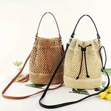 3件套DIY钩编饺子袋配件套装 - 草编饺子袋钩编材料、可调节肩带、拉链仿皮底、手工包装用品、DIY钱包钩编包制作、DIY钱包制作 - 彩色 - 查看 3