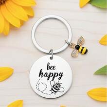 1 Piece/Set Of 10 Pieces/Set Of 36 Pieces/Set Of 50 Pieces/Set Of 80 Pieces/Set Of Whimsical Bee Happy Charmed Keychain Set - Inspiring Honey Bee Keychain Inspirational Keychain Gift Charm Cute Bee Happy Gift For Sons, Daughters, Teenagers, Boyfriends, Girlfriends - Multicolor - View 2