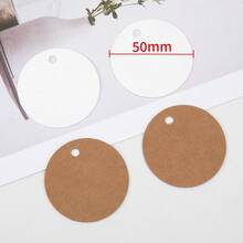 50pcs/100pcs 5cm/1.57in Round Gift Tags, White/Black/Light Brown Paper Handmade Labels, DIY Decoration, Sewing Supplies, Arts & Crafts, Gift Packaging Tags - Multicolor - View 3