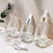 1pc 30ml Transparent Bottle For Essential Oil Refilling, Volcanic Stone Bottom Bottle, Pure Essence Refill Bottle, Dropper Bottle - Multicolor - View 1