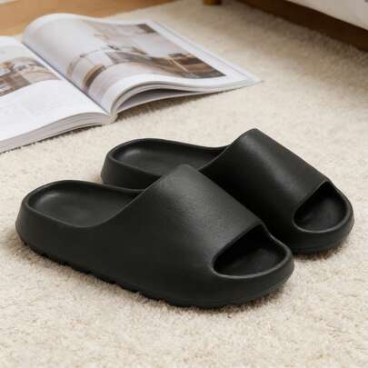 One-Piece Molded Soft Thick-Sole Slippers | Cloud-Like Squishy Step | Non-Slip Sole | Foot Pressure Relief | For Home & Bathroom Use