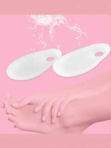 QKC 1双男女通用硅胶防摩擦足部保护套 - 白色 - 查看 4