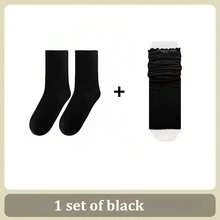 1/2/3 Double White Lace Leg Covers, Women's Stack Socks Covers, Long Stockings Paired With Boots Covers. Spring And Summer Fashionable Ballet Style Calf Socks Combination Set - Multicolor - View 27