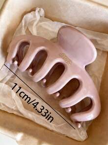 2pcs/1pc Women 4.33in/11cm Straight Claw Polka Dot Plastic Hair Clips, Fashion Versatile Elegant Minimalist Solid Color Hair Claws, Suitable For Daily, Casual, Party, Commute, Beach, Bun, Ponytail, Washing Face, Makeup, Accessory