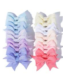 20pcs/Set Gradient Bow Hair Clips, Sweet Candy Color Hair Accessories, Children's Daily & Party Hair Decorations - Multicolor - View 8