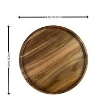 Bandeja decorativa circular de madeira, adequada para decoração de casa, bandeja de madeira, bandeja para velas, bandeja para perfumes, bandeja para mesa de centro, adequada para vários feriados, dia dos namorados, volta às aulas - Amarelo - Ver 14