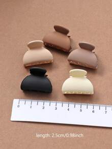 30个咖啡色迷你D形发夹，时尚可爱，适合女性外出和拍照，可固定刘海和碎发，侧边装饰（颜色随机），时尚发爪，女士发饰，休闲爪夹，优雅发夹 - 彩色 - 查看 5