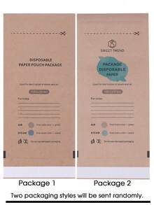 10/20/50/100pcs Self-Sealing Sterilization Bags, Disposable Kraft Paper Self-Seal Bags, 20x10cm, Suitable For Nail Tools, Nail Salon And Spa, Nail Care Products - Brown - View 10