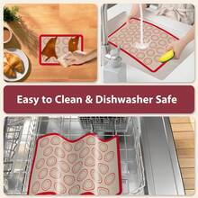 4pcs Silicone Baking Mat, Heat Resistant Non-Stick Oven Liner, Reusable Baking Tray Mat, Washable Easy Clean, Macaron Silicone Baking Mat, Non-Stick Macaron Mold Mat, Suitable For French Pastries, Macarons, Cakes, Cookies, Pizza, Baking Kitchen Tools, Oven Liner, Heat Resistant Mat, Silicone, Baking Paper - Home Kitchen Supplies - Multicolor - View 6