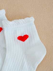 4 Pairs Women's Lace Heart Decorated Ankle Socks, Suitable For Daily Wear In Spring, Summer And Autumn - Multicolor - View 3