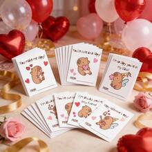 24 Capybara Valentine's Day Cards - Fun Capybara-Themed Greeting Cards With Customizable Names/Greetings, Including Cute Animal Patterns, Suitable For Birthdays, Thank You Letters, Love And Friendship Gifts, New Year's Gifts - màu đen - Xem 5
