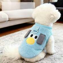 Cute Duck Shaped Plush Sweater, Suitable For Small/Medium Cats & Dogs, Soft & Warm With Leash Hole Design, Machine Washable - Blue - View 8