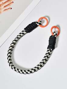 Bộ 1 dây đeo điện thoại bện nylon + móc khóa hình chó bóng bay, phụ kiện túi xách cao cấp, sáng tạo, dễ thương, tương thích với Android và hầu hết các điện thoại thông minh, quà tặng cho mẹ, gia đình, bạn bè, trẻ em, sinh nhật, ngày lễ. - Móc khóa hình chú chó con, dây thừng ngắn màu đen trắng. - Xem 6