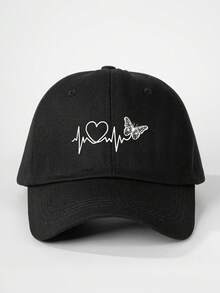 1pc Printed Heart Baseball Cap, Adjustable Outdoor Sun Protection Casual Hat Suitable For Spring/Autumn Travel, Beach, Y2K Style For Youth - Baseball Cap - View 18