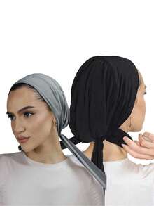 2PCS/Set Women's Solid Color Headscarf, Soft And Skin-Friendly, With A Simple Style That Matches Various Outfits, Showing Elegance. Suitable For: Daily Sun Protection, Going-Out Matching, Travel Shooting. - Multicolor - View 8