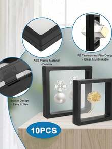 1/10pcs Square Transparent Plastic Floating Display Box, Oxidation-Resistant Clear Jewelry Display Box, Dust-Proof Jewelry Floating Storage Box, Oxidation-Resistant Compact Beads Display Box, Multifunctional Portable Jewelry Storage Box, Available In Multiple Colors And Sizes, Suitable For Business Travel, 3D Photo Frame, Jewelry Display Box, Storage Box, Oxidation-Resistant Bead Jewelry Box - Multicolor - View 10