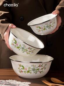 choxila 1 chiếc bát, đĩa, khay tráng men hoa văn kích thước 14/16/18/20/22, thích hợp dùng trong gia đình, nhà hàng, tiếp khách, ăn uống, tháng Ramadan, lễ Eid Al-Adha. - cái bát - Xem 2