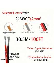 12/14/16/18/20/22/24AWG Silicone Wire 2-Core Parallel Cable, Silicone Wire Low Voltage Line, Indoor Audio Speaker Cable, Speaker Cable, Stereo For Car Or Home Theater - Multicolor - View 16