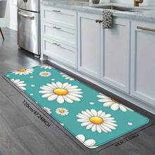 1/2/3pcs, Stylish Daisy Print Kitchen Set - Non-Slip Absorbent Rugs Easy Cleaning And Comfort In Your Home, Exquisite And Practical Home Decoration Gifts - Black - View 5