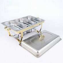 Gold Self-Serve Buffet Warmer, Premium Buffet Warming Tray, Full Set Buffet Warming Appliance - Half-gold Stove - View 10