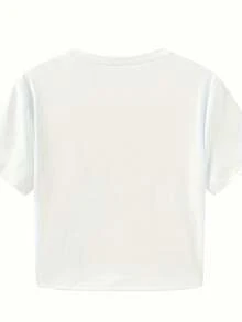 Women Casual Printed Round Neck Short Sleeve Top - Cozy Summer Essential & Casual Chic - White - View 2