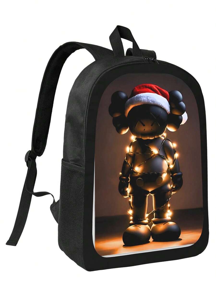 Kawss Kawaii Kaw  Anime Cartoon Men&AposLarge Capacity Backpack With Adjustable Shoulder Straps For Convenient Design, Waterproof And Scratch Resistant, Travel, And Commuting Backpacks - màu đen - Xem 1