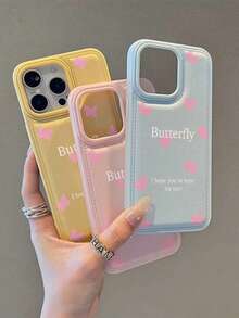 1pc Textured Butterfly Pattern Creative Phone Case, Compatible With IPhone 11 12 13 14 15 16 17 Series, Suitable As Gift For Family, Friends, Various Holidays - Black - View 7