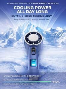 1pc 100-Speed Ice Compress Cooling Fan - Portable Mini AC With Comfort Grip, Free Type-C Cable, Summer Outdoor Travel Essential | Fast Cooling Personal Fan - Multicolor - View 7