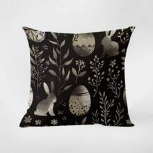 4 Pcs/1 Pc Easter Themed Bunny, Dwarf, Cute Easter Egg, Bamboo Basket Print, Short Plush Pillowcase, Sofa, Bedroom Home Decoration, Cushion Cover Without Pillow Core - Multicolor - View 12