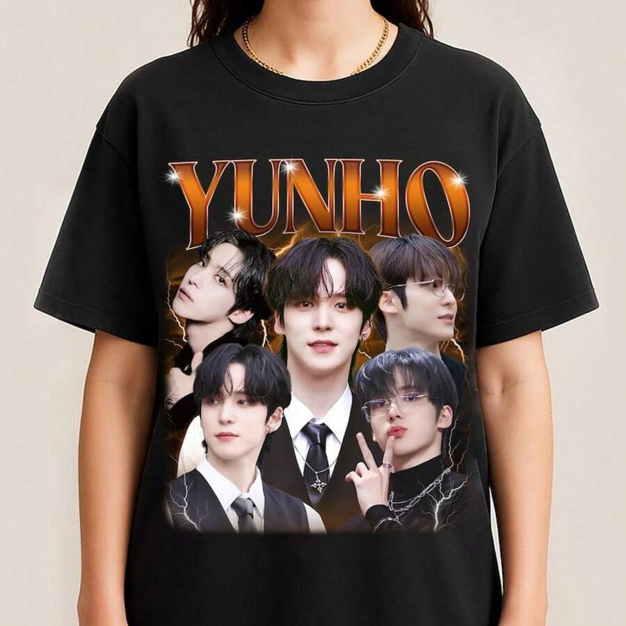 Vintage Yunho ATEEZS T-Shirt, ATEEZS World Tour In Your Fantasy Shirt, AteezS Shirt ATEEZS Members, AteeZS - 黑色 - 查看 1