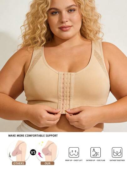 Reggiseno senza fili per taglie forti, reggiseno sportivo a copertura completa, reggiseno traspirante per fitness