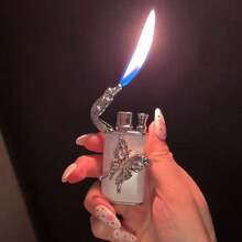 A Internet Celebrity's Same-Style Crocodile Head Inflatable Handmade Lighter, A High-End, Sophisticated, Windproof, Creative, Unique And Durable Gift For Boyfriends. YSB4 - 873 White Butterfly - View 1
