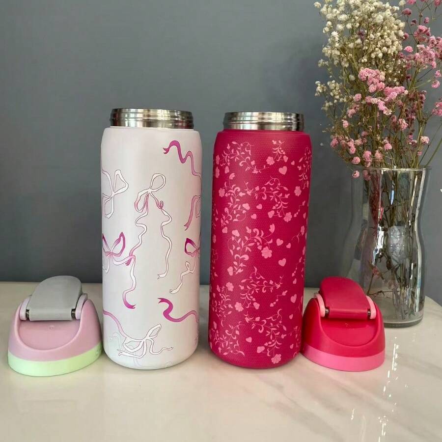 32 Oz Outdoor Sports Water Cup Water Bottle Stainless Steel Vacuumowala Insulated Cup With Lid And Straw Suitable For Water, Iced Tea Or Coffee. - 彩色 - 查看 1