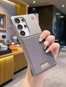 合金皮革磁吸式单件装香氛PU皮革和PC磁吸手机壳，兼容 16 Pro Max和Galaxy S26 Ultra，春季礼物 - 灰色 - 查看 16