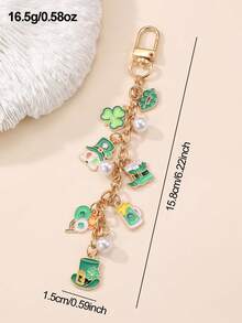 1/2 chiếc mặt dây chuyền thời trang chủ đề Ngày Thánh Patrick: Mũ cỏ ba lá xanh, bia, môi, may mắn, bóng bay, ngọc trai, ngôi sao, thích hợp sử dụng hàng ngày, lễ hội, tiệc tùng, trang trí túi xách, móc chìa khóa xe hơi, ngày lễ của người Ireland. - Nhiều màu - Xem 8